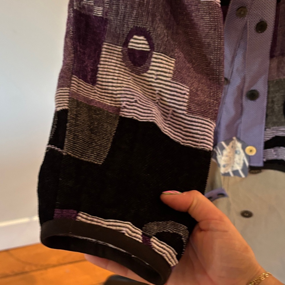 Patchwork Jacket With Purple And Black Accents - image 3
